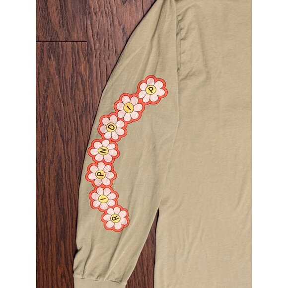 Ripndip Nermal Long Sleeve Shirt Size M Olive Green Trippy Cat Flower Mushroom - Picture 3 of 10
